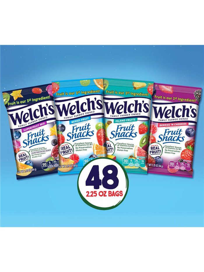 21907 - Welch's Fruit Snacks Variety Pack - 2.25 oz. (48 Packs) - Box:  - Loc: L3