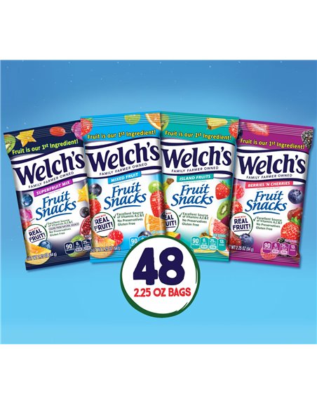 21907 - Welch's Fruit Snacks Variety Pack - 2.25 oz. (48 Packs) - Box:  - Loc: L3