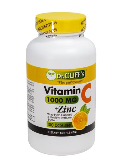 21984 - Dr. Cliff's Vitamin C + Zinc 1000mg  - 1000mg/100 Capsules - Box:  - Loc: N1