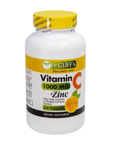 21984 - Dr. Cliff's Vitamin C + Zinc 1000mg  - 1000mg/100 Capsules - Box:  - Loc: N1