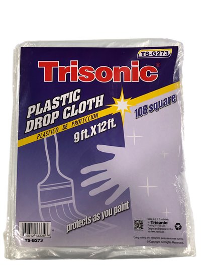 22297 - Trisonic Plastic Drop Cloth 9' x 12' ( TS-G273 ) - Box:  - Loc: A1