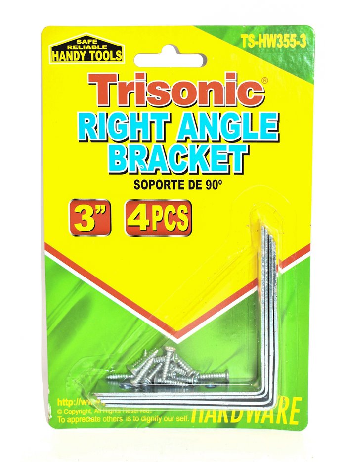 22301 - Trisonic Right Angle Bracket 3" (TS-HW355-3) - Box:  - Loc: A2