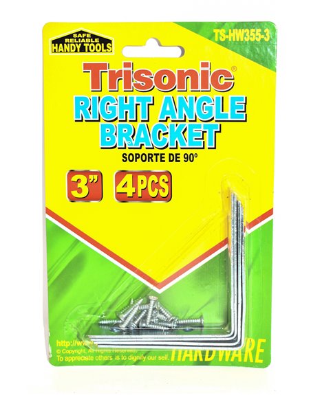 22301 - Trisonic Right Angle Bracket 3" (TS-HW355-3) - Box:  - Loc: A2