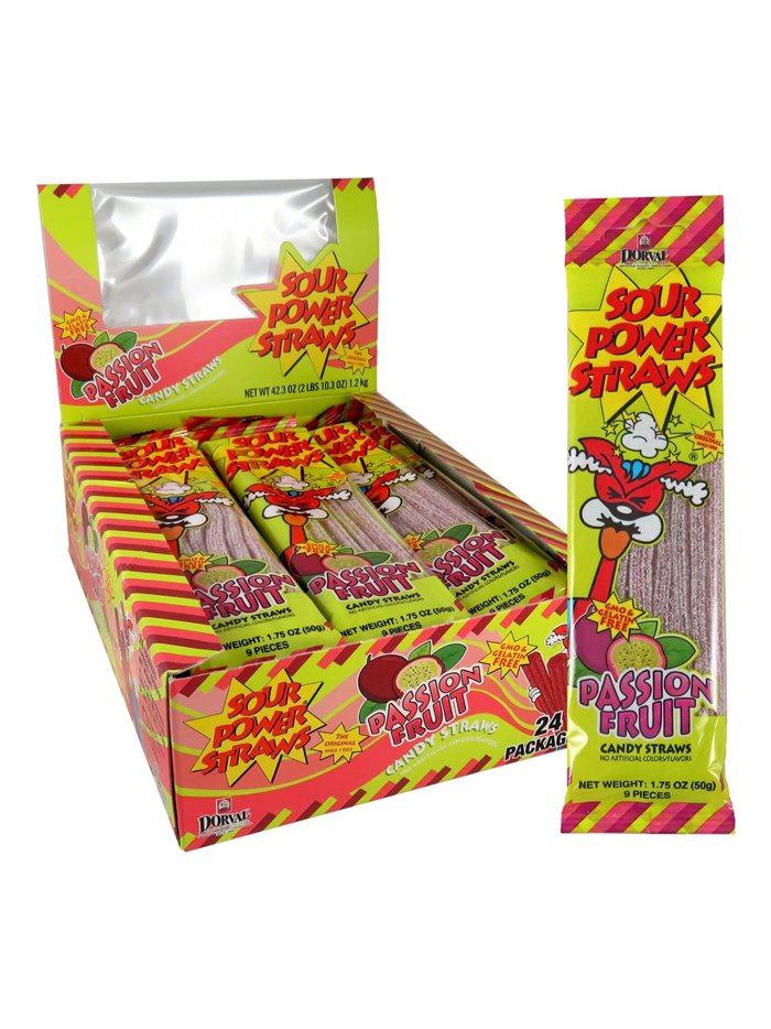 22440 - Sour Power Straws Passion Fruit - 24ct - Box:  - Loc: L12