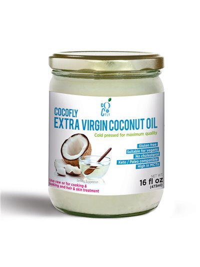 22469 - Cocofly Organic Extra Virgin Coconut Oil - 16 fl. oz. (Case of 12) - Box:  - Loc: S6