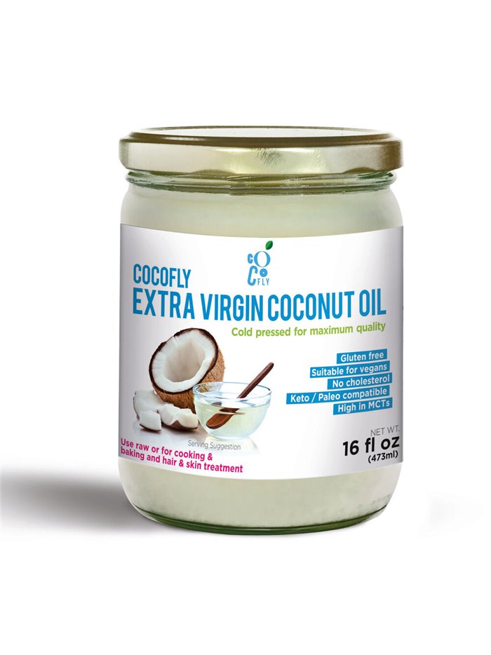 22469 - Cocofly Organic Extra Virgin Coconut Oil - 16 fl. oz. (Case of 12) - Box:  - Loc: S6