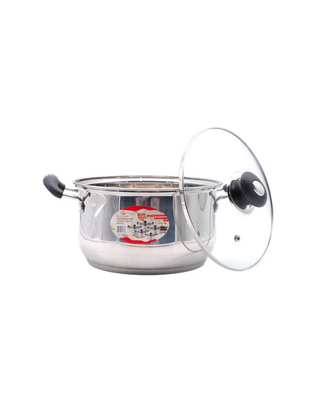 22599 - Non-Stick Sauce Pot W/ Glass Lid - 3.8 Qt. - Box:  - Loc: J10