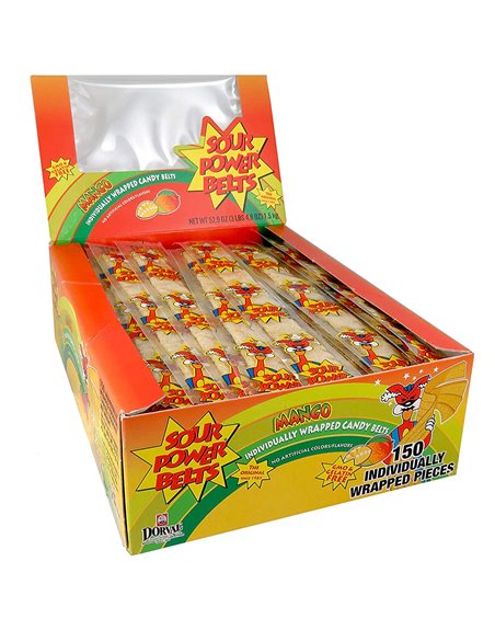 22648 - Sour Power Belts Mango - 150ct - Box:  - Loc: L12