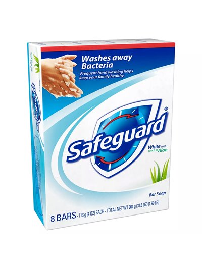 22683 - Safeguard Antibacterial Bar Soap Aloe 4 oz. - 8 Pkg - Box:  - Loc: O4