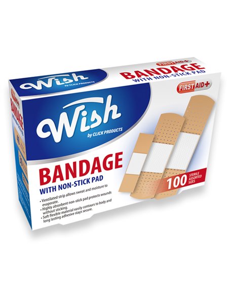 22909 - Wish Bandage Assorted Sizes - 100ct - Box:  - Loc: K12