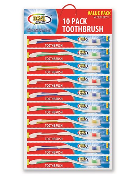 23018 - Oral Fusion Toothbrush 10 Pack - Box:  - Loc: K9