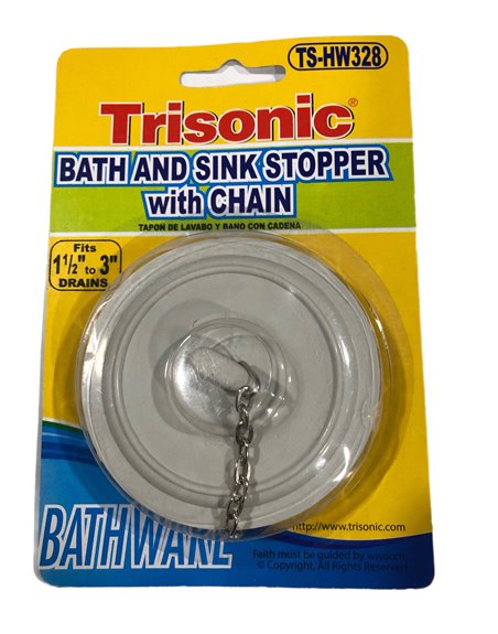 23098 - Trisonic Bath And Sink Stopper W/ Chain ( TS-HW328 ) - Box:  - Loc: A1