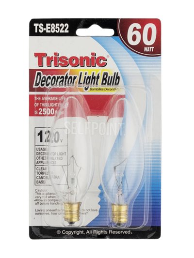 23151 - Trisonic Decorator Light Bulb 60 Watt/120V ( TS-E8532 ) - Box:  - Loc: A2