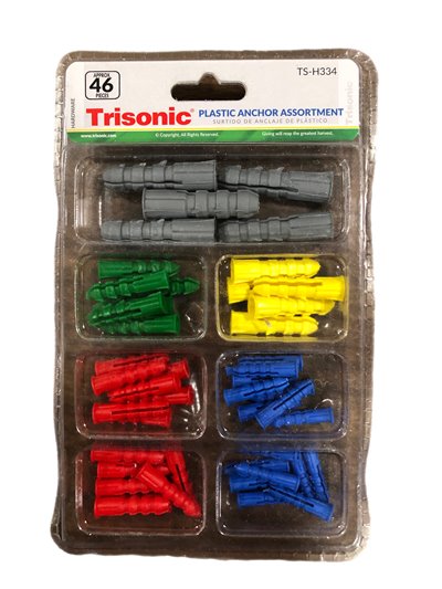 23163 - Trisonic Plastic Anchor Assortment (TS-H334) - Box:  - Loc: A1