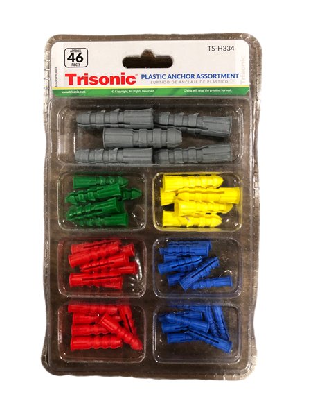 23163 - Trisonic Plastic Anchor Assortment (TS-H334) - Box:  - Loc: A1