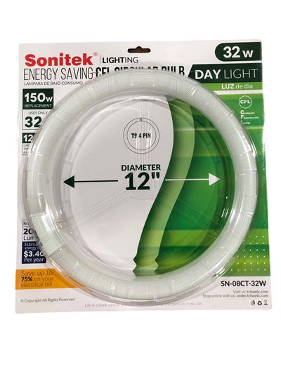 23170 - Sonitek Energy Saving Circular Bulb 32W ( SN-08CT-32W ) - Box:  - Loc: I10