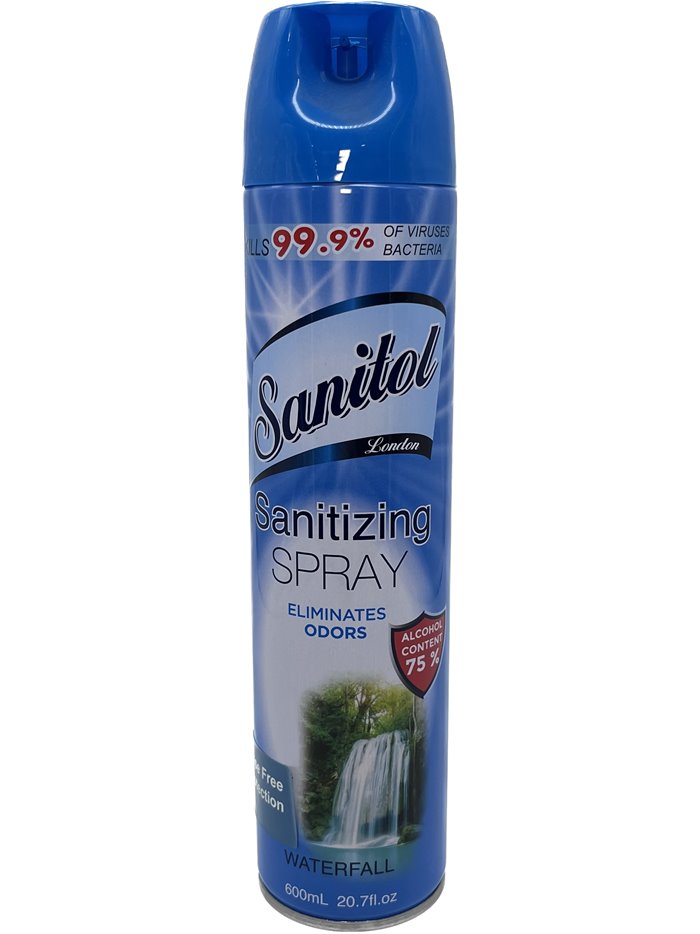 23374 - Sanitol Sanitizing Spray, Waterfall - 600ml. (Case of 12) - Box:  - Loc: I5