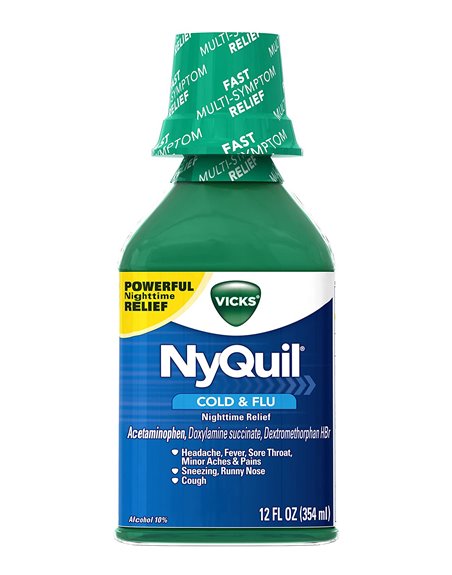 23433 - Nyquil Liquid Cold & Flu ( Green Cap ) - 12 fl. oz. - Box:  - Loc: 31P