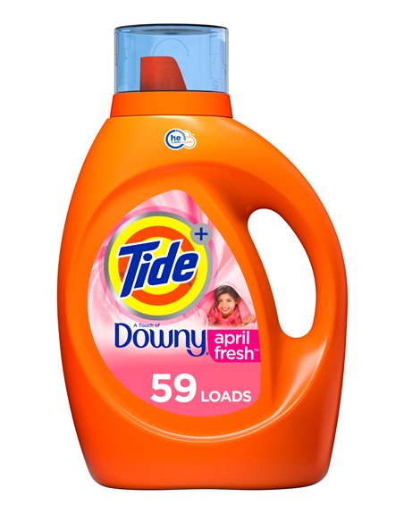 23854 - Tide Liquid Detergent, HE W/ Downy, April Fresh - 92 fl. oz. (Case of 4) - Box:  - Loc: C5
