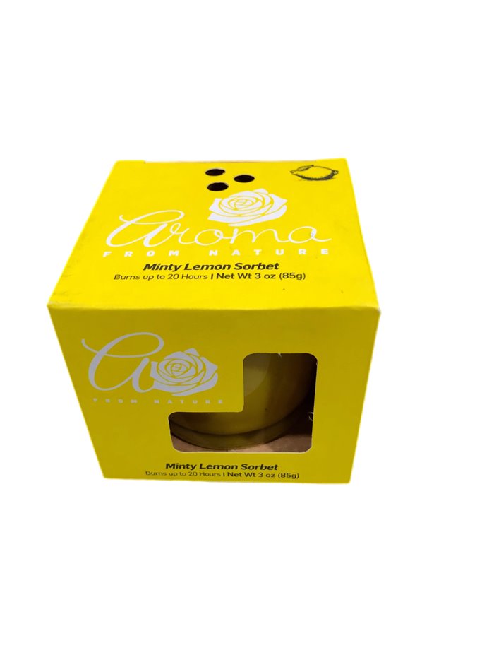 23894 - Aroma Candle Jar, Minty Lemon Sorbet - 3 oz. (Case of 8) - Box:  - Loc: H13