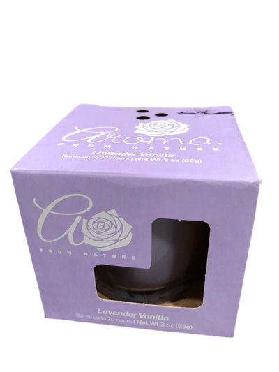 23896 - Aroma Candle Jar, Lavender Vanilla - 3 oz. (Case of 8) - Box:  - Loc: H13