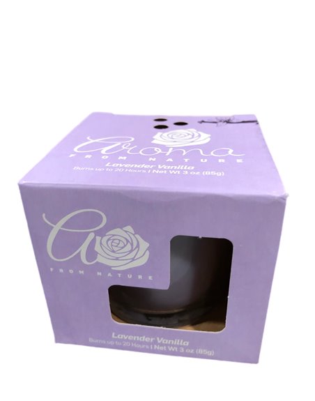 23896 - Aroma Candle Jar, Lavender Vanilla - 3 oz. (Case of 8) - Box:  - Loc: H13