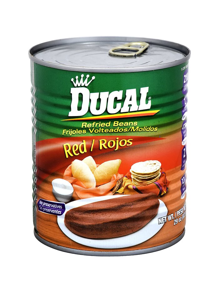 24450 - Ducal Red Refried Beans 12/29 oz - Box:  - Loc: H13