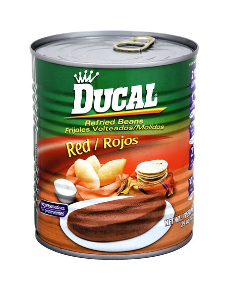 24450 - Ducal Red Refried Beans 12/29 oz - Box:  - Loc: H13