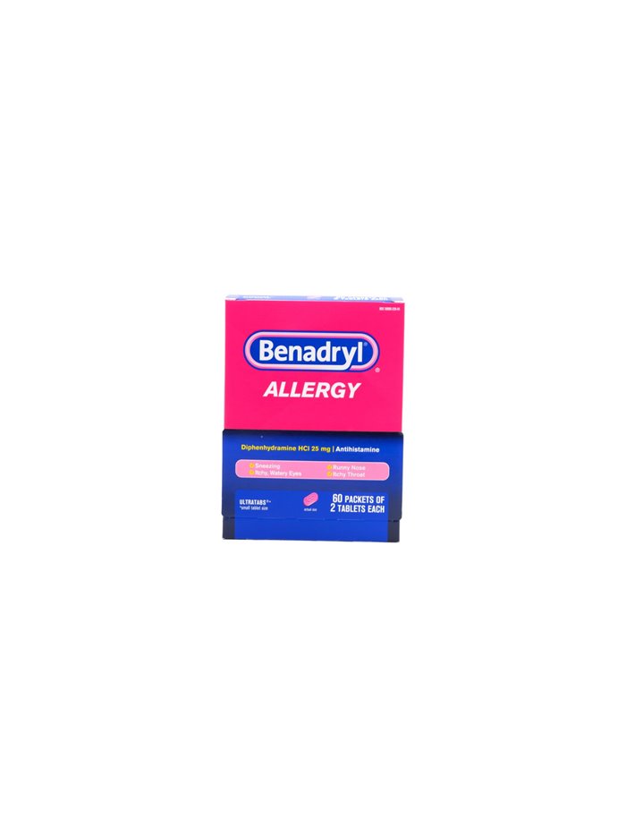24470 - Benadryl Allergy 25mg - 20/2's - Box:  - Loc: K3