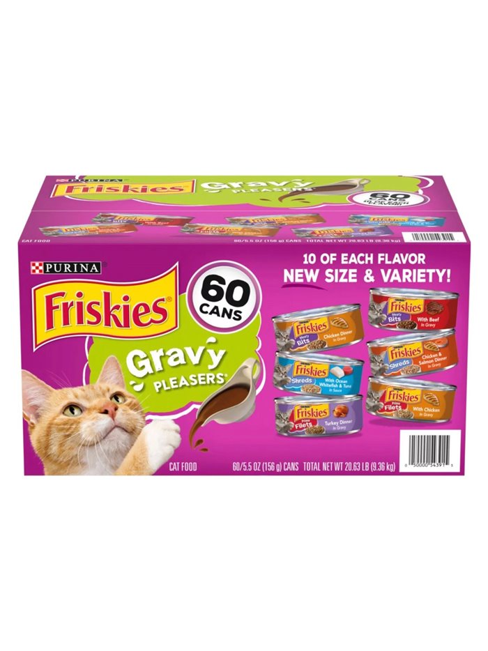 24541 - Friskies Gravy Pleasers Variety Pack, 5.5 oz. - (60 Cans) - Box:  - Loc: S1