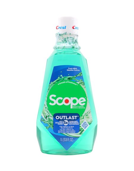 24559 - Crest Scrope Mouthwash, Outlast (Fresh Mint) - 1 L - Box:  - Loc: K4