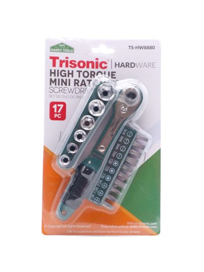 24609 - Trisonic Dual Drive Rachet And Socket Precision Screwdriver Set TS-HW8880 - Box:  - Loc: A1