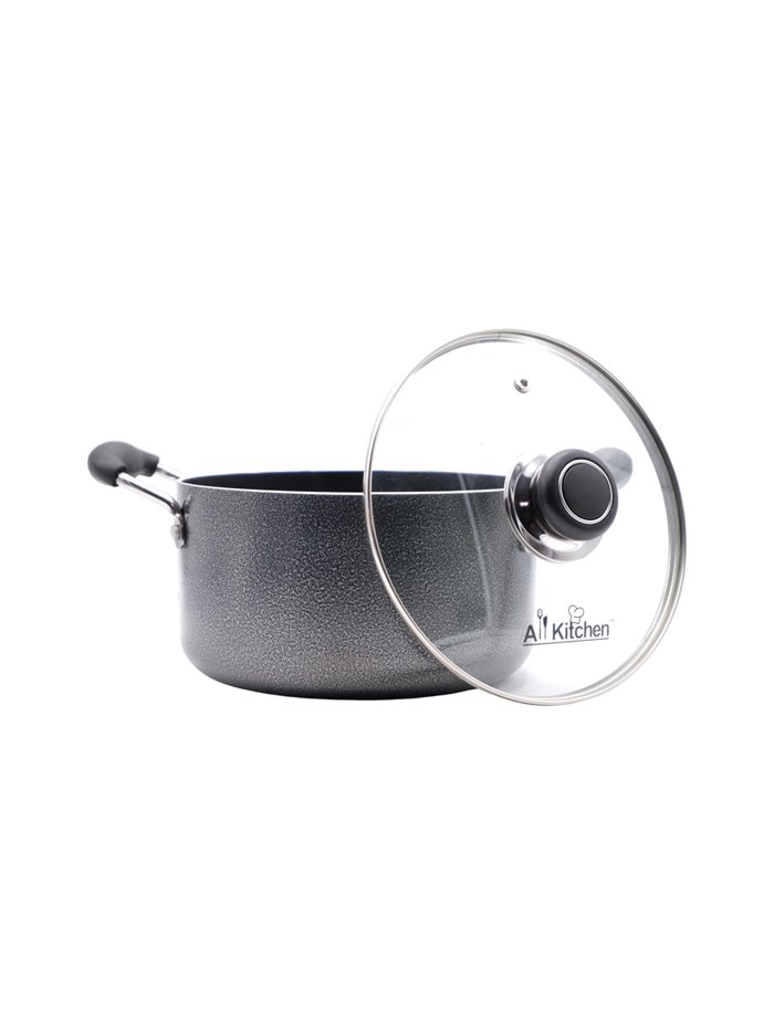 24655 - Ali Kitchen Non-Stick Aluminum Stock Pot W/ Glass Lid - 3.5 Qt - Box:  - Loc: J12