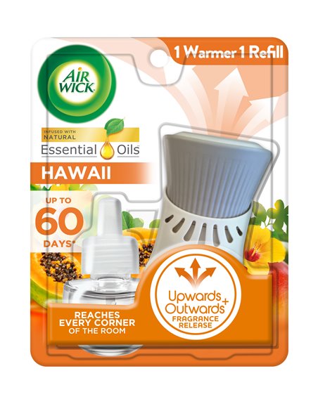 24662 - Air Wick Scented Oil Warmer + Refill, Hawaii Papaya - 1ct. (Case of 6) - Box:  - Loc: 