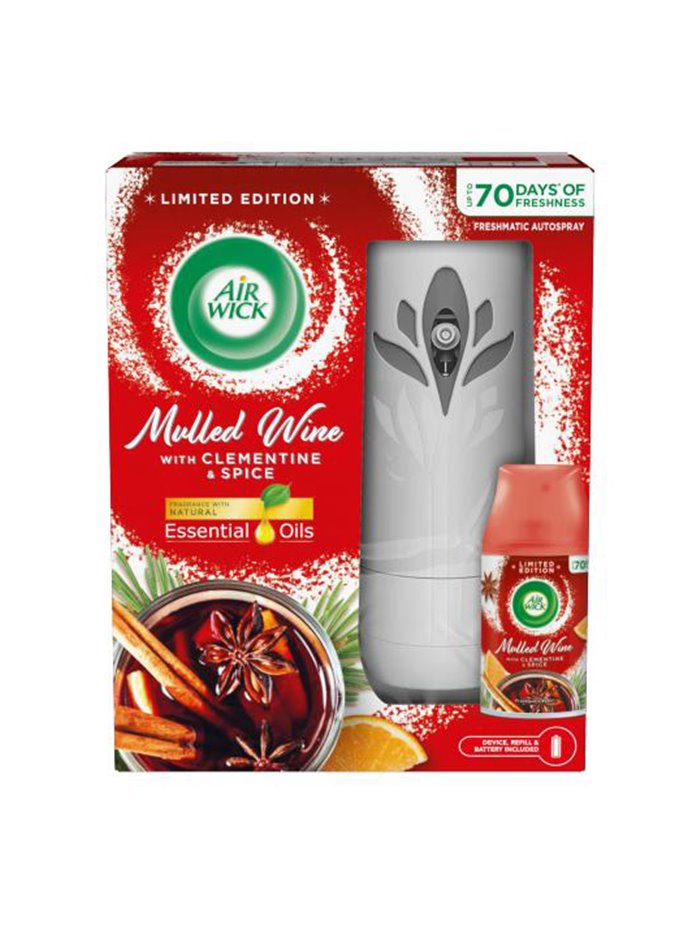24688 - Air Wick Freshmatic Autospray Kit, Mulled Wine - 250ml. (Case of 4) - Box:  - Loc: I3