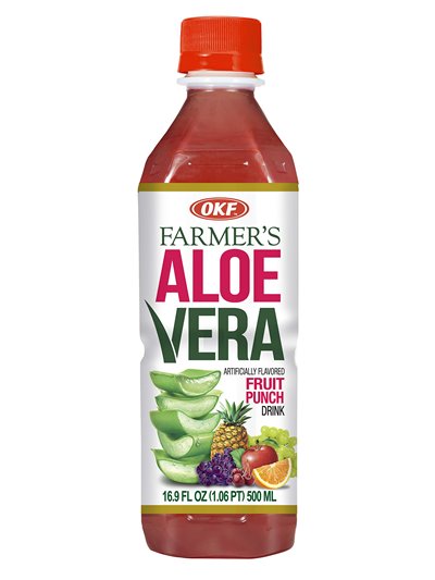 24810 - OKF Aloe Vera Drink, Fruit Punch - 500ml (Case of 20) - Box:  - Loc: F7