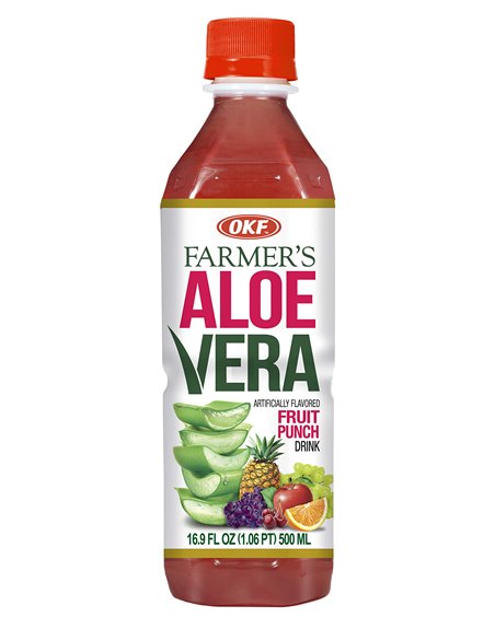 24810 - OKF Aloe Vera Drink, Fruit Punch - 500ml (Case of 20) - Box:  - Loc: F7