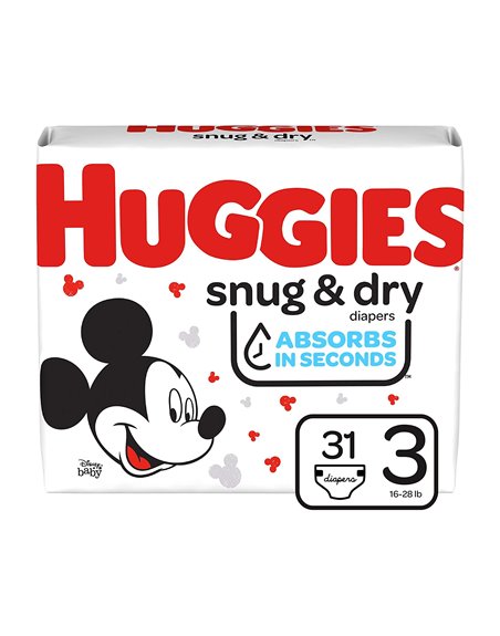 24848 - Huggies Diapers Snug & Dry, Size 3 (4/31's) - Box:  - Loc: E6
