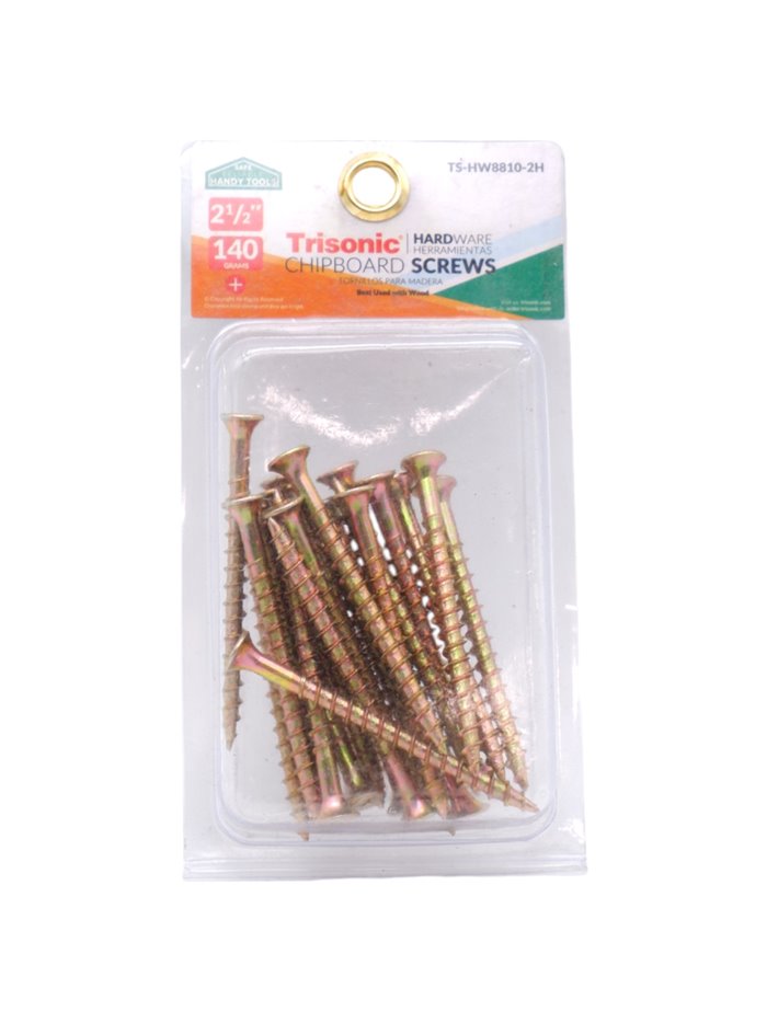 24914 - Trisonic Chipboard Screws 2 1/2" ( TS-HW8810-2H ) - 140g - Box:  - Loc: A2