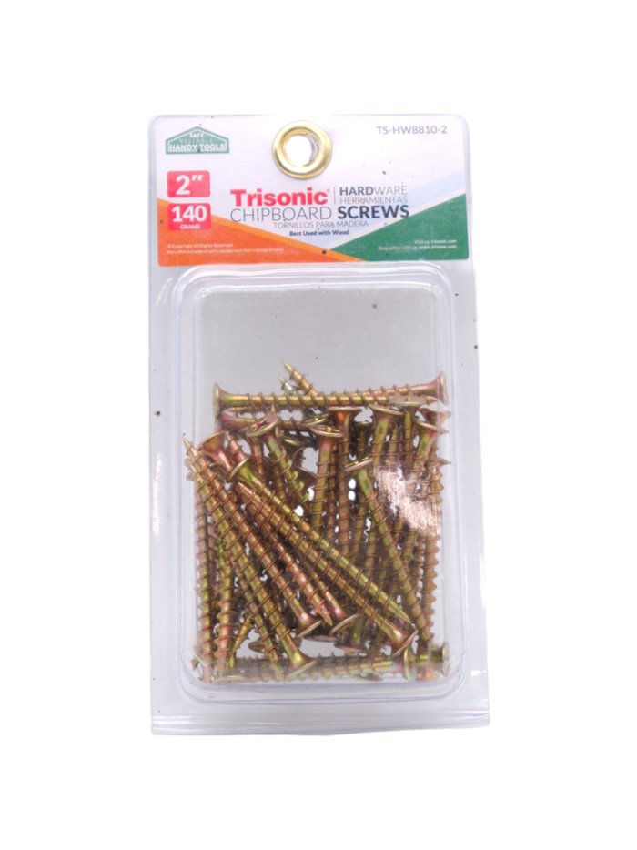 24957 - Trisonic Chipboard Screws 2" ( TS-HW8810-2 ) - 140g - Box:  - Loc: A2