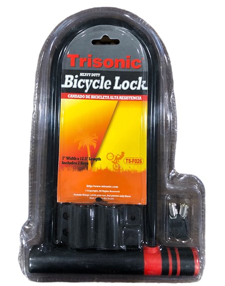 24958 - Trisonic Bicycle Lock 7"x12.5" Ïncludes 2 Keys ( TS-F026 ) - Box:  - Loc: A2