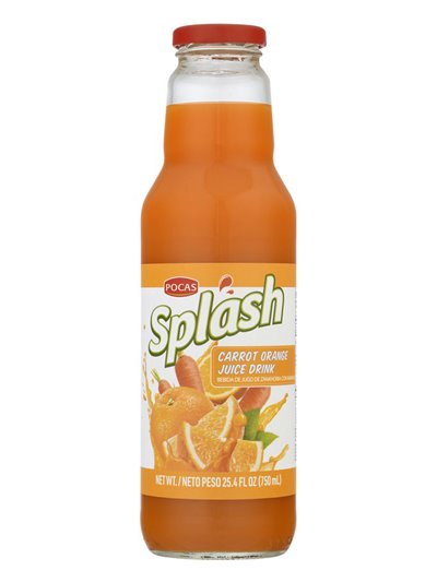 25129 - Pocas Splash Orange Carrot Juice ( Case of 8 ) -  25.4 oz - Box:  - Loc: F10