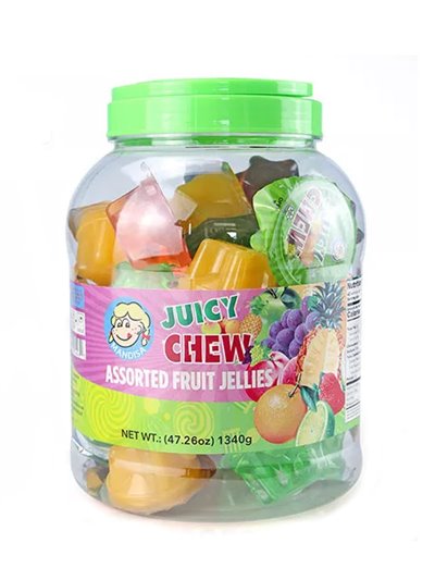 25181 - Juicy Chew Assorted Fruit Jellies, Jar Round - 6/41oz - Box:  - Loc: L8