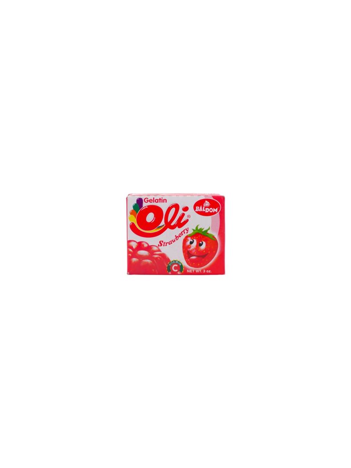25235 - Baldom Oli Gelatin Strawberry - 3oz. (Case of 12) - Box:  - Loc: O3