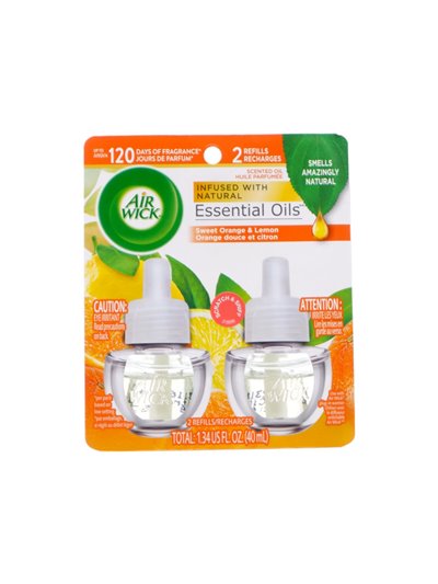 25249 - Air Wick Essential Oils Refill, Sweet Orange & Lemon - 2ct/20ml. (Case of 6) - Box:  - Loc: I7