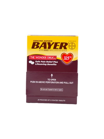 25334 - Bayer Aspirin 325mg - 100 Tabs - Box:  - Loc: K1