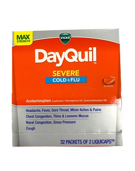 25348 - Dayquil Severe Cold & Flu - 32ct - Box:  - Loc: K2