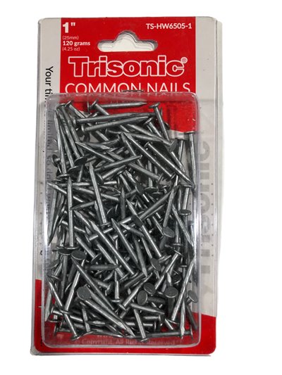 25438 - Trisonic Common Nails 1 (25mm ) ( TS-HW6505-1 ) - 120g - Box:  - Loc: A1