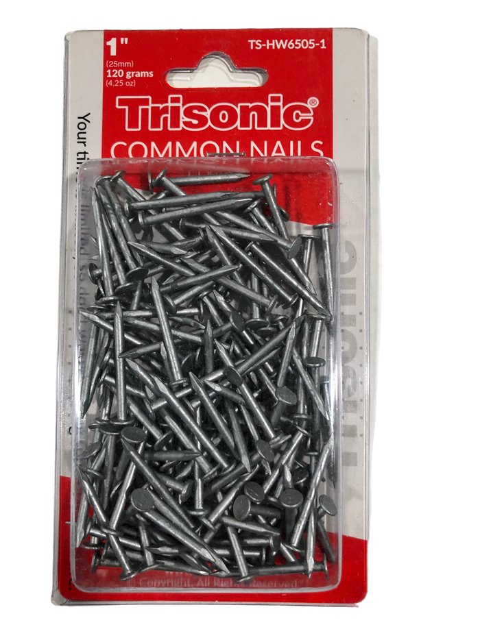 25438 - Trisonic Common Nails 1 (25mm ) ( TS-HW6505-1 ) - 120g - Box:  - Loc: A1