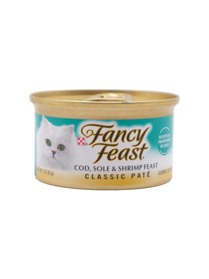 25481 - Purina Fancy Feast Cod/Sole & Shrimp - 3 oz. (24 Cans) - Box:  - Loc: E11